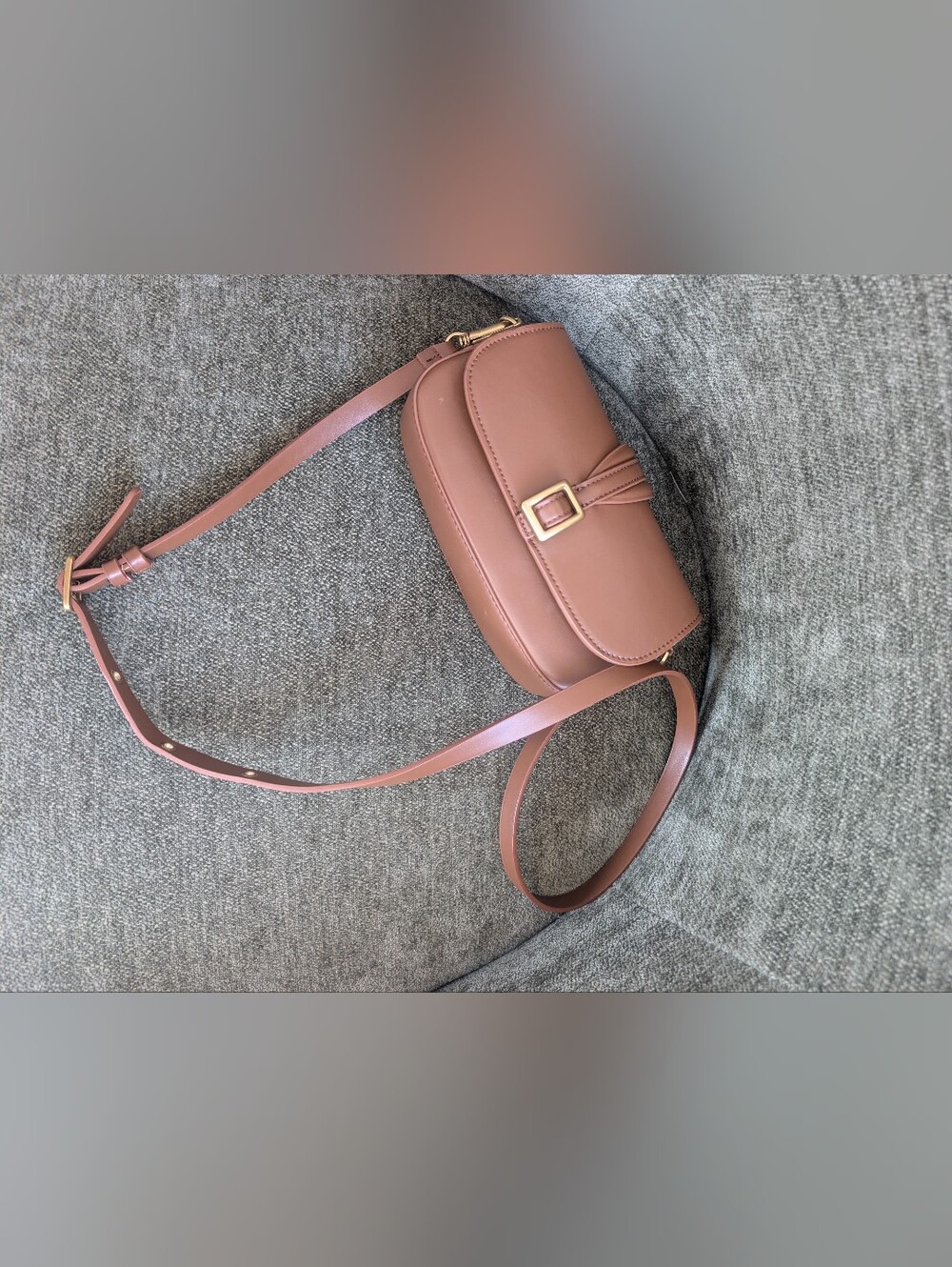 ZARA Crossbody Bag with Gold Buckle